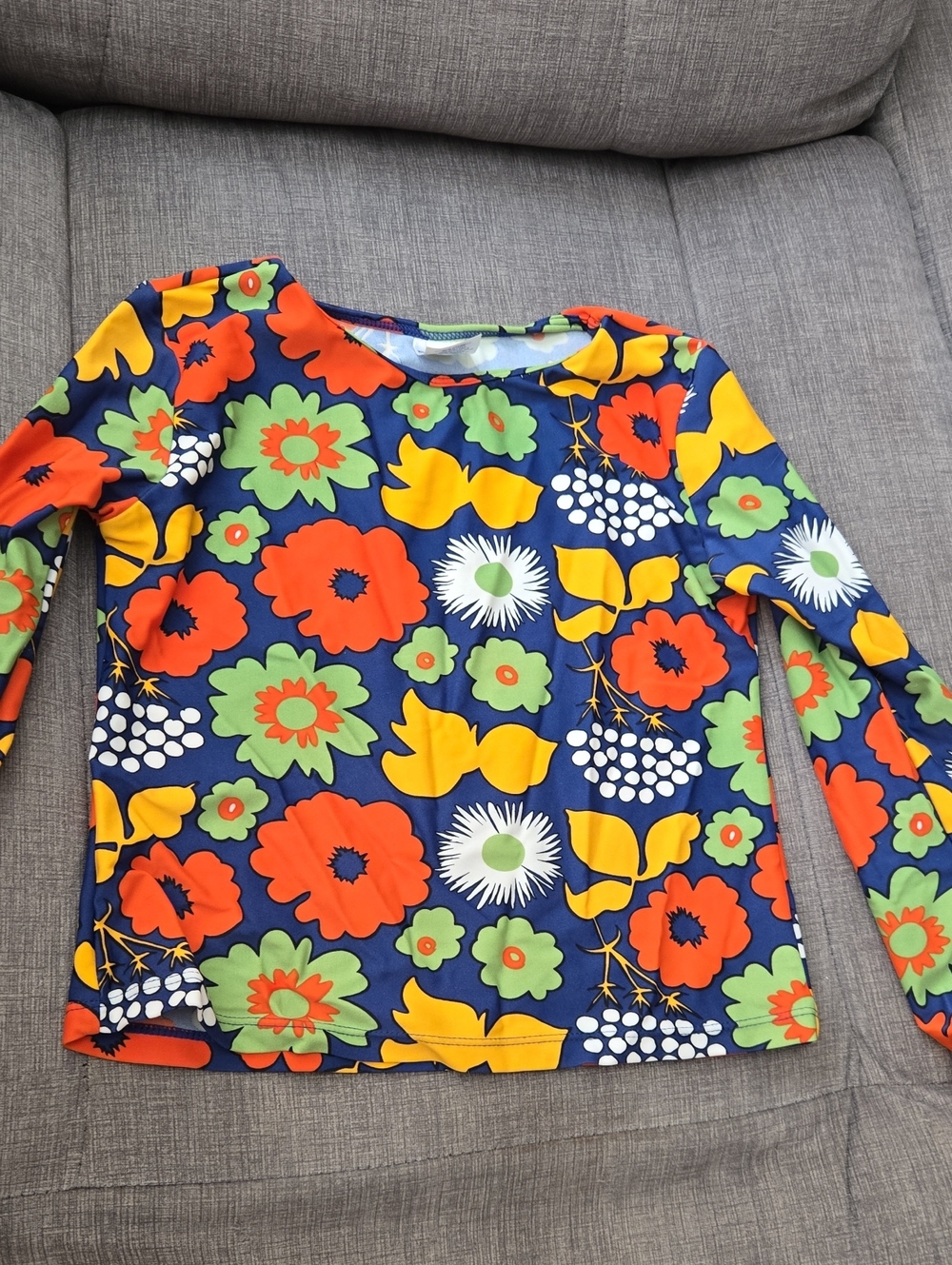 Marimekko Kids Floral Rashguard in Blue, Red, Yellow & Green